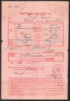 cca 1892-1921 5 db okmány, ugyanazon az I. világháborúban hősi halált katona ügyeiben: 1892 Hadik hu...