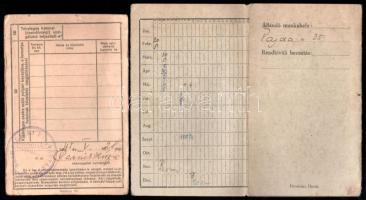 cca 1916-52 7 db Orosházához köthető okmány: 1926 fényképes szolgálati (cseléd) könyv, 1000 korona o...