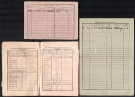 cca 1916-52 7 db Orosházához köthető okmány: 1926 fényképes szolgálati (cseléd) könyv, 1000 korona o...