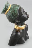 Izsépy Margit: Afrikai nő. Kerámia, Jelzés nélkül, minimális lepattanással, m: 24 cm