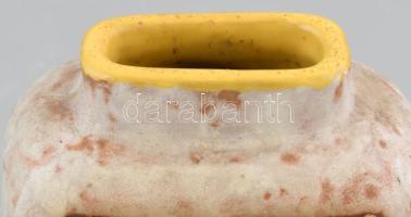 Várdeák Ildikó: Kerámia váza, jelzett, hibátlan, m: 11 cm