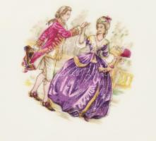 7 db Limoges tányér, jelzett, kopásnyomokkal, d: 19,5cm, 22,5x13,5cm