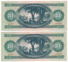 1969. 10Ft (2x egyugrásos sorszámkövető: A 337 060965, A 337 060967) T:III szép papír
Adamo F7