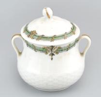 Limoges szósz tartó, 6 db, porcelán, jelzett, kopásokkal, m: 9 cm