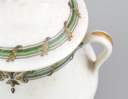 Limoges szósz tartó, 6 db, porcelán, jelzett, kopásokkal, m: 9 cm