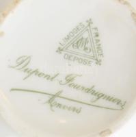 Limoges szósz tartó, 6 db, porcelán, jelzett, kopásokkal, m: 9 cm