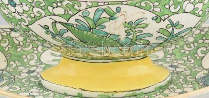 Angol szószos tál, jelzett, kopásokkal, fajansz, m: 17 cm