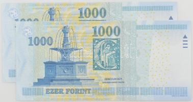 2011. 1000Ft (2x) sorszámkövetők "DA 3604635 - DA 3604636" T:I