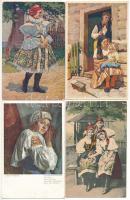 16 db RÉGI népviselet képeslap, főleg cseh és szlovák / 16 pre-1945 folklore postcards, mainly Czech and Slovak