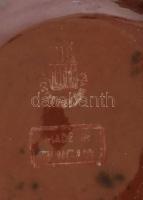 Zsolnay labrador mázas váza, jelzett, 1920 körül, ragasztott, m: 12 cm