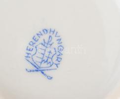 Herendi Viktória mintás bonbonier rózsás fedéllel. Kézzel festett, jelzett, hibátlan, d: 7,5 cm, m: ...
