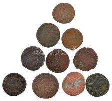 Római Birodalom 10db-os bronz érmetétel a III-IV. századból T:2-,3 Roman Empire 10pcs bronze coin lot from the 3rd-4th century C:VF,F