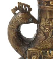 Olvashatatlan kínai jelzéssel: Madaras bőség szaru, bronz, XX. sz első fele, kis kopásokkal, m: 16,5...