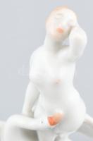 Herendi Léda és a hattyú. Kézzel festett, jelzett, hibátlan 10 cm