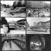 cca 1988 előtti felvételek Budapesten, a metró építkezések idején, vegyes összeállítás, többsége dat...