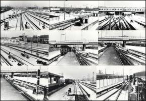 1985 Budapest, Kőbánya-Kispest metró végállomás, 13 db vintage riportfotó, ezüst zselatinos fotópapíron, datálva, 10x15 cm