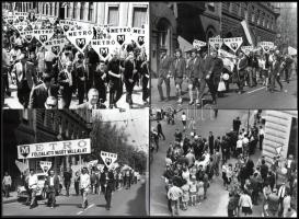 1969. május 1. Felvonulás Budapesten, 13 db vintage riportfotó, ezüst zselatinos fotópapíron, datálv...