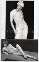 cca 1975 Kihívó és csábító női cuccok, szolidan erotikus felvételek, 4 db vintage fotó ezüst zselatinos fotópapíron, 24x17,8 cm és 17x8 cm