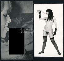 cca 1969 Mindenki másképp csinálja, erotikus felvételek, 2 db vintage fotó ezüst zselatinos fotópapíron, 16,5x9 cm és 14,8x8 cm