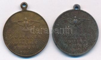 Ausztria 1914. "A Szent Bérmálás Emléktárgya" kétoldalas bronz emlékérem füllel (29mm) + 1...