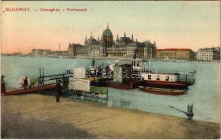 Budapest V. Országház, Parlament, hajóállomás, Lánchíd ingahajó Császárfürdői jeggyel