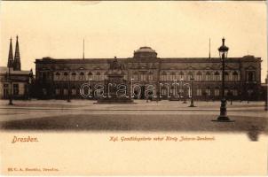 Dresden, Kgl. Gemäldegalerie nebst König Johann-Denkmal / art museum, monument (cut)