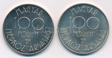 1988. 100Ft Cu-Ni-Zn "Labdarúgó Világbajnokság 1990 - Két játékos" + 1989. 100Ft Cu-Ni-Zn ...