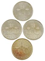 1994. 200Ft Ag "Deák" (4x) T:1-,2 Adamo F13