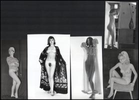 cca 1974 Bevállalós lányokról, asszonyokról készült, szolidan erotikus felvételek, 5 db vintage fotó ezüst zselatinos fotópapíron, 18x12 cm és13x8,5 cm között