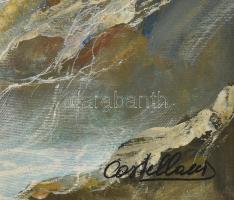 Castellani jelzéssel: Háborgó tenger. Olaj, vászon. 50x70 cm. Dekoratív fakeretben