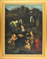 Jelzés nélkül, XX. sz. vége: Bibliai jelenet. Olaj, vászon. 78x59,5 cm. Dekoratív fakeretben.