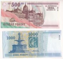 2006. 500Ft "EB" "A forradalom 50. évfordulója 1956. október 23." + 2006. 1000Ft...