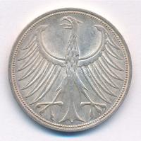 Német Szövetségi Köztársaság 1965D 5M Ag T:2 patina GFR 1965D 5 Mark Ag C:XF patina Krause KM#112