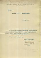 1907 Báró Forster Gyula író, az MTA tagjának aláírása a Képzőművészeti Társulat papírján