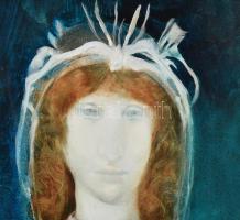 Szász Endre (1926-2003): Hölgy virággal. Olaj, falemez, jelezve jobbra lent. Proveniencia: vásárlása...