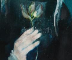 Szász Endre (1926-2003): Hölgy virággal. Olaj, falemez, jelezve jobbra lent. Proveniencia: vásárlása...