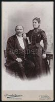 cca 1888 Budapest, Kozmata Ferencz (?-?) császári és királyi udvari fényképész műtermében készült, keményhátú vintage fotó, 20,3x10,6 cm