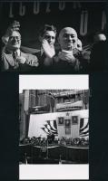 cca 1948 Rákosi Mátyás politikus élőben és fényképen választási gyűléseken, 2 db mai nagyítás a néhai Lapkiadó Vállalat fotóarchívumából, 10x15 cm