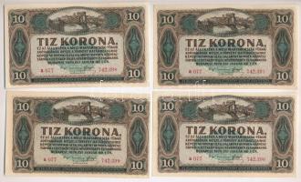 1920. 10K (4x) sorszámkövetők a 077 742.396 - a 077 742.399 T:I-,II sarokhajlás, kis anyaghiány, beszakadás az alsó szegélynél Adamo K15