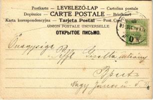 1906 Boldog karácsonyi ünnepeket / Christmas greeting art postcard, children with gifts (vágott / cu...