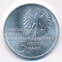 Német Szövetségi Köztársaság 1974D 5M Ag "Immanuel Kant születésének 250. évfordulója" T:1...