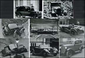 cca 1950 előtti régi filmek, régi autók, 8 db mai nagyítás, 10x15 cm