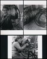 cca 1954 Csepeli kerékpárgyár, Kotnyek Antal (1921-1990) budapesti fotóriporter hagyatékából 3 db mai nagyítás, 10x15 cm