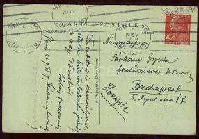 1929 Sárkány Loránd festő, grafikus üdvözlő sorai Sárkány Gyula festőhöz