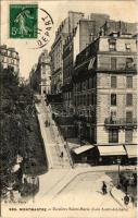 1911 Paris, Montmartre, Escaliers Sainte-Marie (Coin André-del-Sarte) / street view, stairs. TCV card (EB)