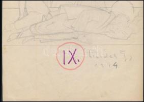 Pleidell János (1915-2007): Stáció terv IX., 1994. Ceruza, papír. Jelzett. 30x21 cm