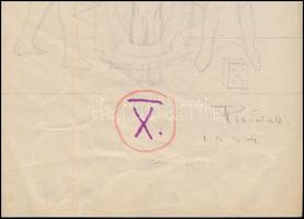 Pleidell János (1915-2007): Stáció terv X., 1994. Ceruza, papír. Jelzett. Hajtásnyommal. 30x21 cm