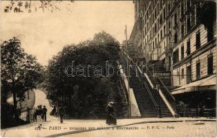 1904 Paris, Escaliers Rue Muller a Montmartre / street view, restaurant (EB)