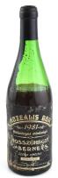 1981 Hosszúhegyi Cabernet S[auvignon], muzeális bor, hajós-bajai borvidék, pincében, szakszerűen tárolt bontatlan palack vörösbor, kopott, sérült, 0,75l.