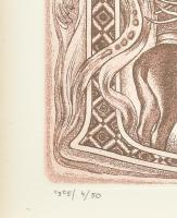 Bálint Ferenc (1960-): Ex libris Dr. Gombos László. Rézkarc, aquatinta, papír, jelzett. Számozott (4...